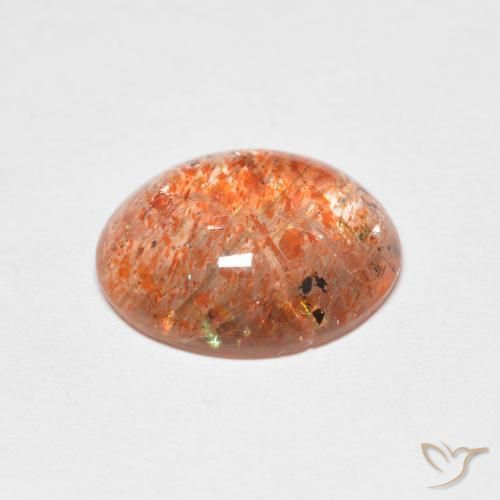 Pietra solare zenzero arancia naturale da 2.37 ct, Ovale, Traslucido