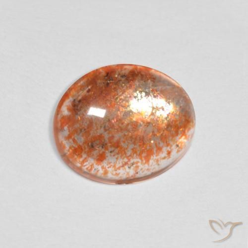 Pietra solare Arancio Medio naturale da 1.50 ct, Ovale, Traslucido