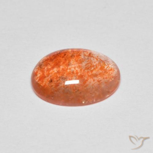 Pietra solare Arancio Medio naturale da 1.50 ct, Ovale, Traslucido
