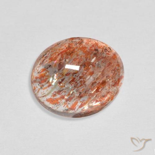Pietra solare Arancione rossastra naturale da 2.17 ct, Ovale, Traslucido