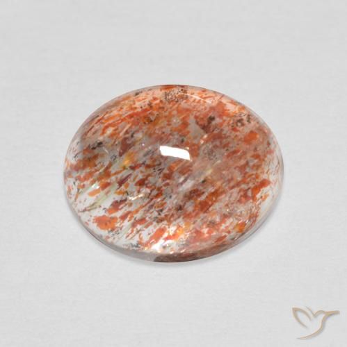 Pietra solare Arancione rossastra naturale da 2.17 ct, Ovale, Traslucido