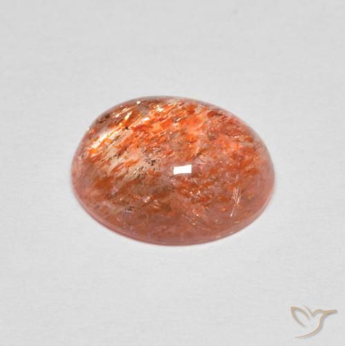 Pietra solare Arancione rossastra naturale da 2.17 ct, Ovale, Traslucido