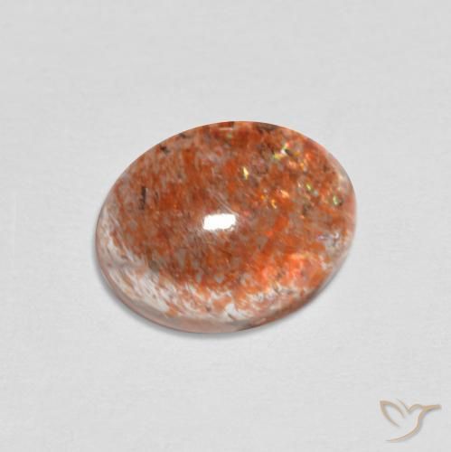 1.70ct Naturale Arancione rossastra Pietra solare, Ovale, Traslucido
