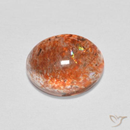 Pietra solare Arancione rossastra naturale da 1.70 ct, Ovale, Traslucido
