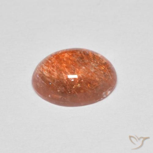 Pietra solare Arancione rossastra naturale da 1.70 ct, Ovale, Traslucido