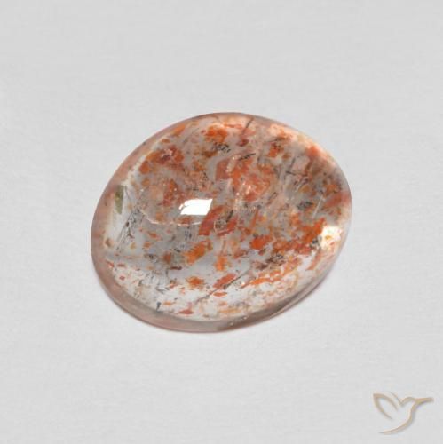 1.76ct Naturale Arancione chiaro Pietra solare, Ovale, Traslucido