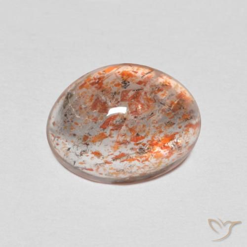 Pietra solare Arancione chiaro naturale da 1.76 ct, Ovale, Traslucido