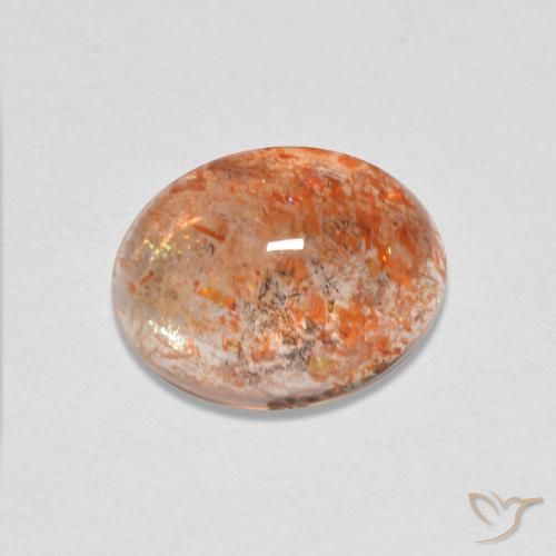Pietra solare zenzero arancia naturale da 1.68 ct, Ovale, Traslucido