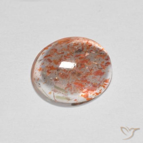 Pietra solare Arancione rossastra naturale da 1.71 ct, Ovale, Traslucido