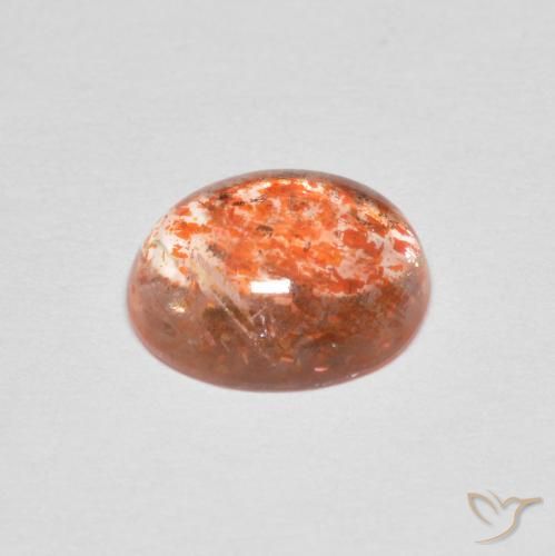 Pietra solare Arancione rossastra naturale da 1.71 ct, Ovale, Traslucido