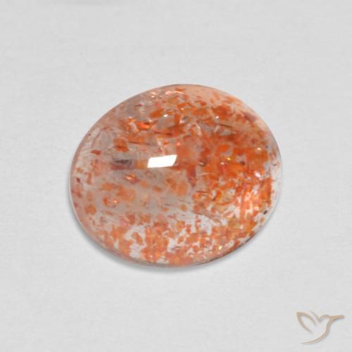 Pietra solare Arancione rossastra naturale da 2.07 ct, Ovale, Traslucido