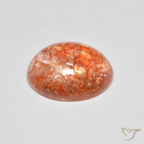 Pietra solare Arancione rossastra naturale da 2.07 ct, Ovale, Traslucido