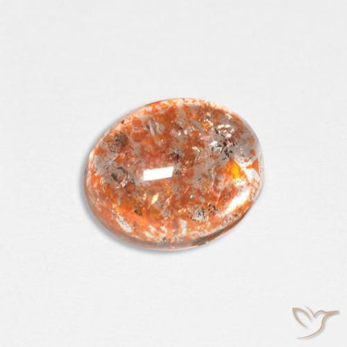 Pietra solare Arancio Medio naturale da 1.45 ct, Ovale, Traslucido