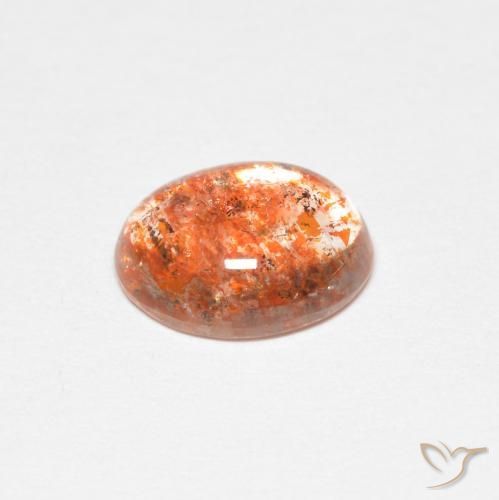Pietra solare Arancio Medio naturale da 1.45 ct, Ovale, Traslucido