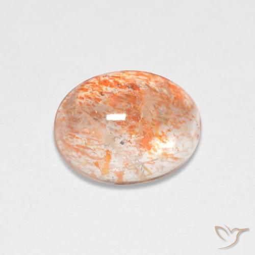 1.67ct Naturale Arancio tigre chiaro Pietra solare, Ovale, Traslucido