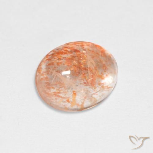 Pietra solare Arancio tigre chiaro naturale da 1.67 ct, Ovale, Traslucido