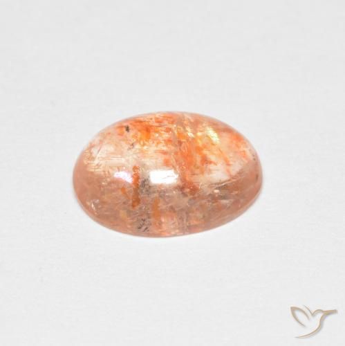 Pietra solare Arancio tigre chiaro naturale da 1.67 ct, Ovale, Traslucido