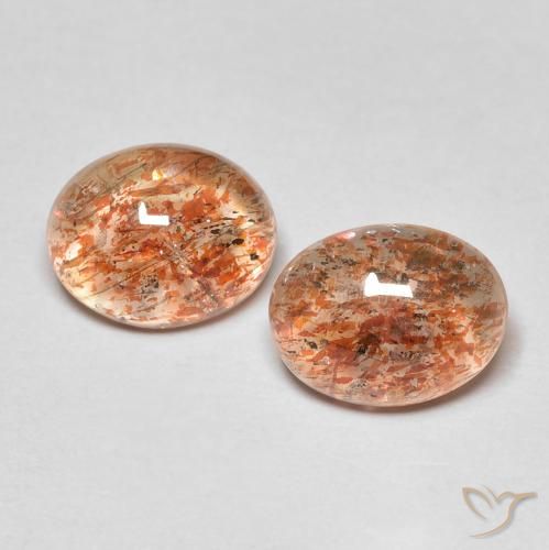 Gemme di Pietra solare Arancione chiaro naturale da 3.93 ct, Ovale, Traslucido