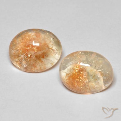 Gemme di Pietra solare Cantalupo Arancia naturale da 3.67 ct, Ovale, Traslucido