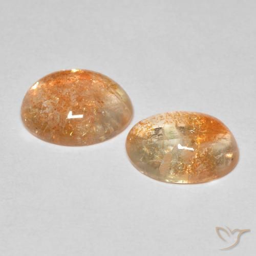 Gemme di Pietra solare Cantalupo Arancia naturale da 3.67 ct, Ovale, Traslucido