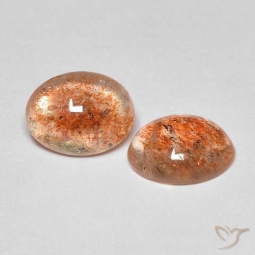 3.14ctw Naturale Arancio caldo Pietra solare, Ovale, Traslucido