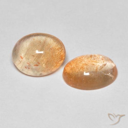 3.30ctw Naturale Arancio Pesca Chiaro Pietra solare, Ovale, Traslucido
