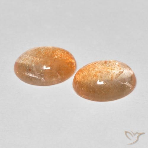Gemme di Pietra solare Arancio Pesca Chiaro naturale da 3.30 ct, Ovale, Traslucido