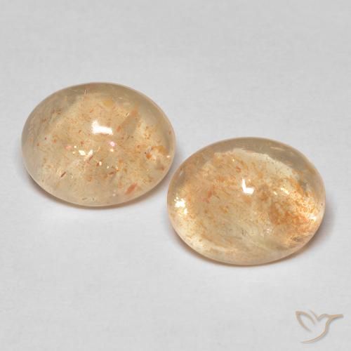 Gemme di Pietra solare Arancio Pesca Chiaro naturale da 5.18 ct, Ovale, Traslucido