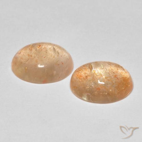 Gemme di Pietra solare Arancio Pesca Chiaro naturale da 5.18 ct, Ovale, Traslucido
