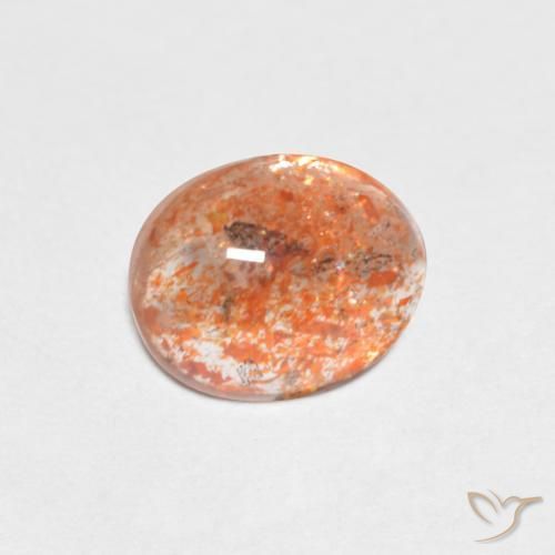 Pietra solare Arancio caldo naturale da 1.37 ct, Ovale, Traslucido