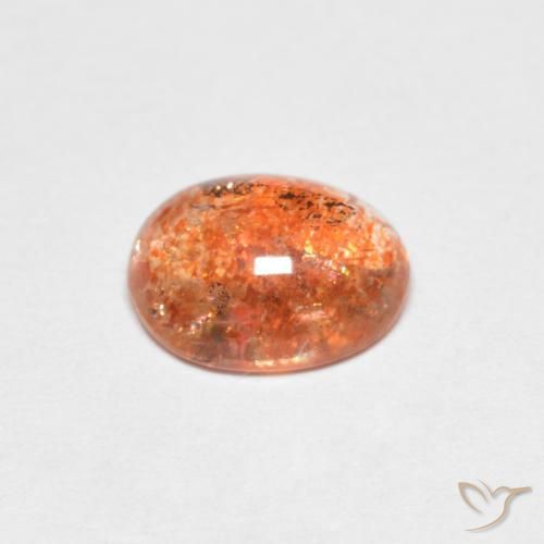 Pietra solare Arancio caldo naturale da 1.37 ct, Ovale, Traslucido