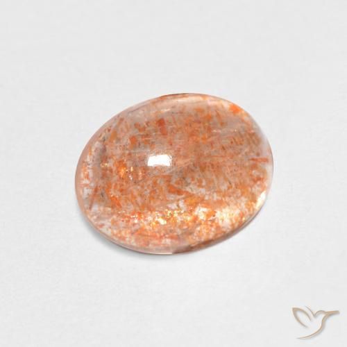 Pietra solare Arancione chiaro naturale da 1.38 ct, Ovale, Traslucido