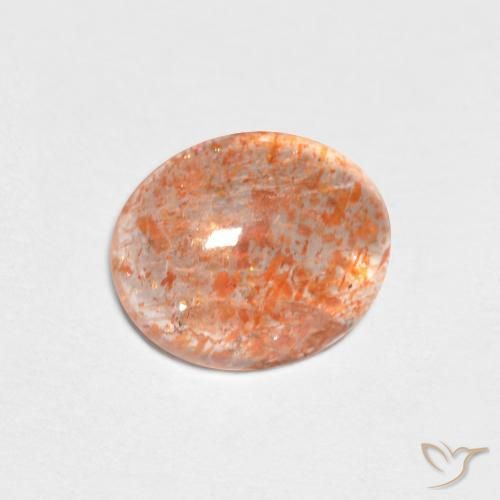 Pietra solare Arancio Medio naturale da 1.51 ct, Ovale, Traslucido