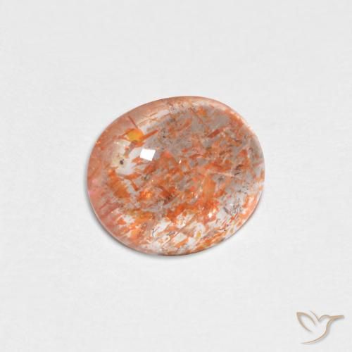 Pietra solare Arancione chiaro naturale da 1.19 ct, Ovale, Traslucido