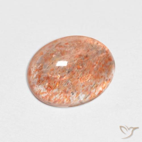Pietra solare zenzero arancia naturale da 1.68 ct, Ovale, Traslucido