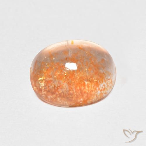 1.46ct Naturale Medium Light-Orange Pietra solare, Ovale, Traslucido