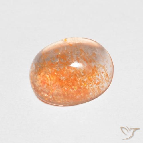 Pietra solare Medium Light-Orange naturale da 1.46 ct, Ovale, Traslucido