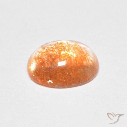 Pietra solare Medium Light-Orange naturale da 1.46 ct, Ovale, Traslucido