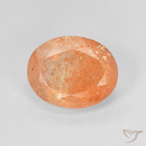 2.83ct Naturale Arancione scuro Pietra solare, Ovale, Traslucido