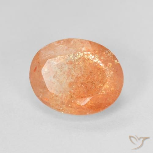 Pietra solare Arancione scuro naturale da 2.83 ct, Ovale, Traslucido