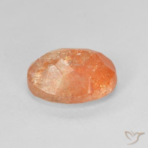 Pietra solare Arancione scuro naturale da 2.83 ct, Ovale, Traslucido