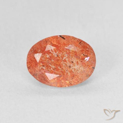1.24ct Naturale Arancio Medio Pietra solare, Ovale, Traslucido