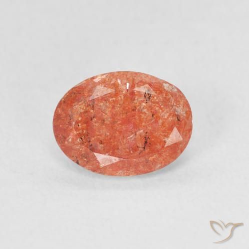 0.99ct Naturale Arancio Medio Pietra solare, Ovale, Traslucido
