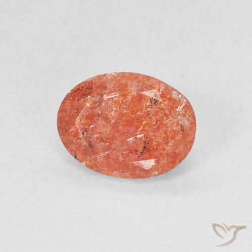 Pietra solare Arancio Medio naturale da 0.99 ct, Ovale, Traslucido