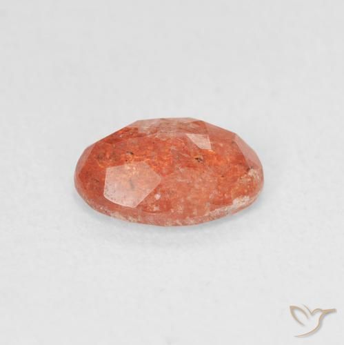 Pietra solare Arancio Medio naturale da 0.99 ct, Ovale, Traslucido