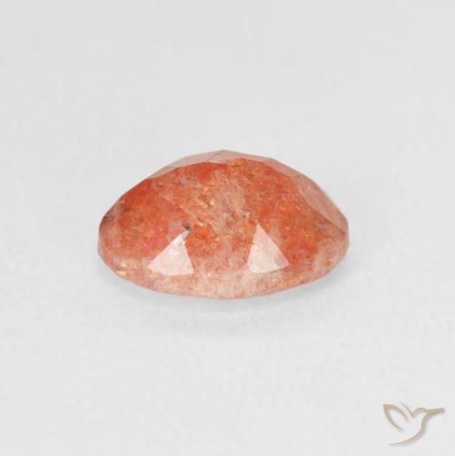 Pietra solare Arancio Medio naturale da 1.22 ct, Ovale, Traslucido
