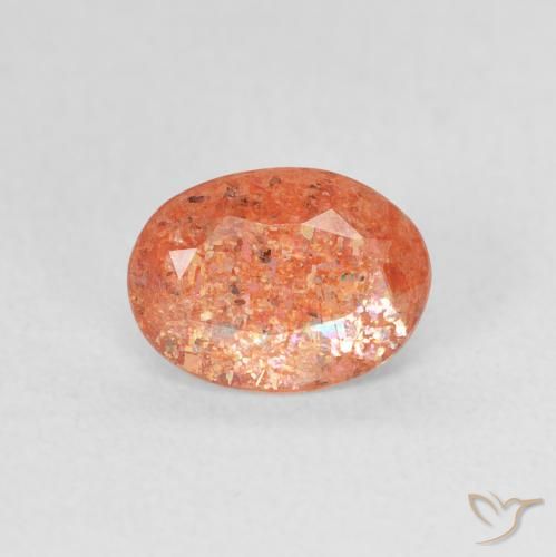 1.13ct Naturale Arancione brillante Pietra solare, Ovale, Traslucido