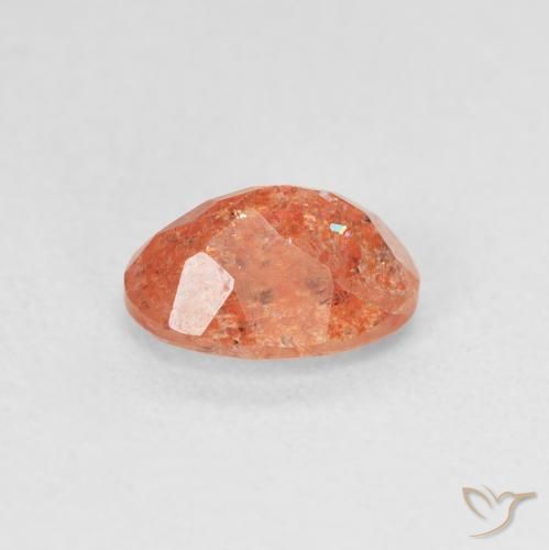 Pietra solare Arancione brillante naturale da 1.13 ct, Ovale, Traslucido