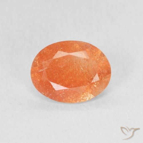 1.00ct Naturale Arancio Medio Pietra solare, Ovale, Traslucido