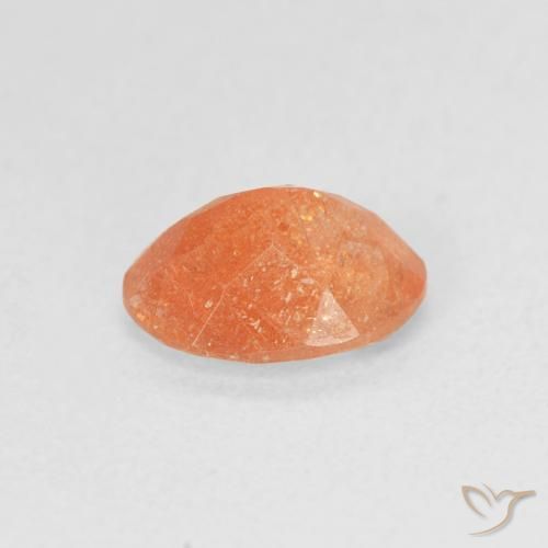 Pietra solare Arancio Medio naturale da 1.00 ct, Ovale, Traslucido